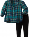 Splendid Littles Baby-girls Newborn Charlee Plaid Tunic Set, Jade, 12-18 Months