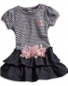 GUESS Kids Girls Striped Dress with Bloomers (12 - 24m), STRIPE (18M)