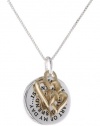 Sterling Silver The Best Part of My Day Is Any Minute I Spend with U. I Love You with Heart Charm Reversible Pendant Necklace, 18