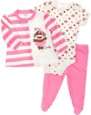 3 Piece Sock Monkey Footed Pants Set by Baby Starters