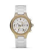 DKNY Medium Gold and Black Ceramic Watch, 30mm