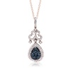 Effy Jewelry Effy® 14K Rose Gold Diamond and Blue Diamond Pendant .86 Tcw.