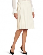 DKNYC Women's Pull On Pleated Skirt, Latte, Small