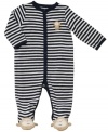 Keep your little monkey happy and high-flying in this fun striped terry-cloth coverall from Carter's.