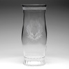 This is a magnificent Hurricane Shade standing just under 20 high. Beautifully engraved with curved leaves. It really is a wonderful piece of crystal.