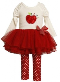 Bonnie Baby-Girls Infant Apple Applique Tutu Legging Set