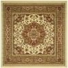 Safavieh LNH330R Lyndhurst Collection Ivory and Rust Square Area Rug, 6-Feet