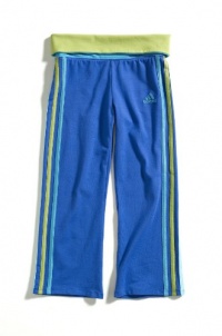 adidas Girls 2-6X Workout Pant with Rollover Band, Dazzling Blue, 3T