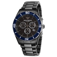 Armani AR1429 Men's Quartz Black Dial Ceramic Chronograph Watch