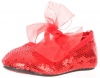 Stuart Weitzman Layette Baby Bling Ballet Flat (Infant/Toddler),Red,4 M US Toddler