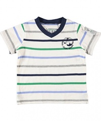 Guess Eagle Head V-Neck T-Shirt (Sizes 12M - 24M) - navy/white, 24 months