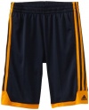 adidas Boys 8-20 Youth Key Item Short, Dark Navy/Bright Gold, Medium