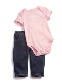 GUESS Kids Girls Bodysuit & Legging Set, LIGHT PINK (0/3M)