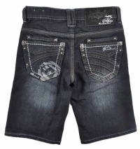 Akademiks Boys Dark Blue Denim Wash Straight Fit Short (4)