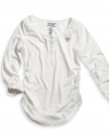 GUESS Kids Girls Big Girl Top with Lace on Back, OFF WHITE (14)