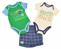 Akademiks Newborn Boys Navy Flood Blue & Green Short 3Pc Set (3/6M)