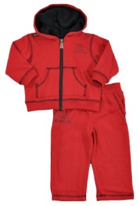 Akademiks Sporty Jeanius 2-Piece Sweatsuit (Sizes 12M - 24M) - red, 24 months