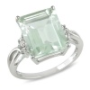 5-3/4 ct.t.w. Green Amethyst and White Topaz Ring in Silver