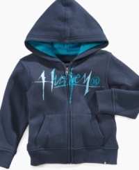 Dress him in this cool blue boys hoodie from Hurley for an added layer of warmth.