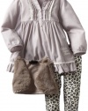 Calvin Klein Baby-girls Infant Tunic with Small Vest And Printed Pant, Assorted, 24 Months