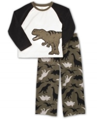 Settle in for bedtime in this fun graphic tee and print pants pajama set from Carter's.