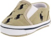 Ralph Lauren Layette Bal Harbour Crib Shoe (Infant/Toddler),Khaki/Navy Canvas,4 M US Toddler