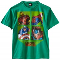 Marvel Boys 8-20 Framed Character Tee,Kelly,Small