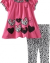 Nannette Baby-girls Infant 2 Piece Leopard Legging Set, Pink Doll, 24 Months