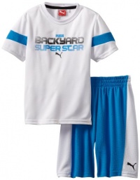 Puma - Kids Boys 2-7 Little Superstar Short Set, White, 6