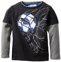 Puma - Kids Boys 2-7 Little Goal Slider Tee, Black, 7