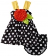 Bonnie Baby Girls Newborn Dot Panty Set, Black, 3-6 Months