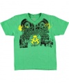 Akademiks City Scribe V-Neck T-Shirt (Sizes 8 - 20) - kelly green, 8