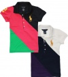 Ralph Lauren Girl's Diagonal Pieced Polo