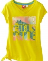 Puma - Kids Girls 7-16 Girls Rule V-Neck Tee, Yellow, Medium