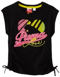 Puma - Kids Girls 7-16 Original Neon Tee, Black, Large