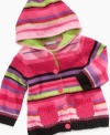 Playtime just got brighter with this cute hooded sweater from First Impression featuring colorful stripes.