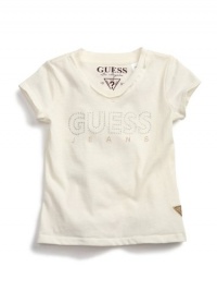 GUESS Kids Girls V-Neck GUESS Kids Girls Logo Tee, CREAM (14)