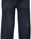 Levi's Boys 2-7 Slim Straight Damaged Dark Jean, Damaged Dark, 7XR