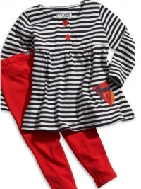 GUESS Kids Girls Toddler Striped Tunic and Leggings Set, STRIPE (12M)