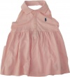 Ralph Lauren Girl's Smocked-Back Polo Halter Top (Large (12-14), Pink Lips)