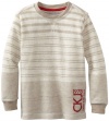 Calvin Klein Boys 2-7 Long Sleeve Striped Thermal, Grey, 4