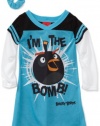 AME Sleepwear Girls 2-6X Angry Bird I'm the Bomb Nightgown, Multi, 10