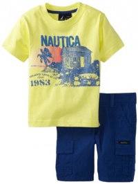 Nautica Boys 2-7 2 Piece Island Short Set, Vitamin C, 3T