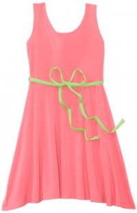 Ruby Rox Kids Girls 7-16 Tie Belt Skater Dress, Neon Pink, X-Large