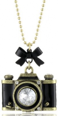 Betsey Johnson Royal Engagement Large Camera Long Pendant Necklace