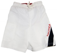 Nautica Kid Boys 8-20 White Pull-On Swim Shorts/Swimwear/Swim Trunks