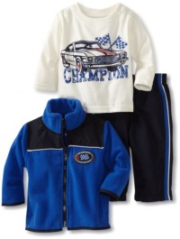 Kids Headquarters Baby-boys Newborn KHQ Champion Jacket with Long Sleeve Tee and Pant, Blue, 3-6 Months