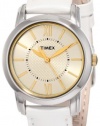 Timex Women's T2N682 Elevated Classics Dress Uptown Chic Champagne Dial Leather Strap Watch