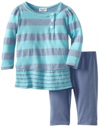 Splendid Littles Baby-girls  Marseille Chambray Stripe Tunic Set, Aquatic, 12-18 Months