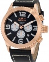 Invicta Men's 1429 II Collection Chronograph Black Dial Leather Watch